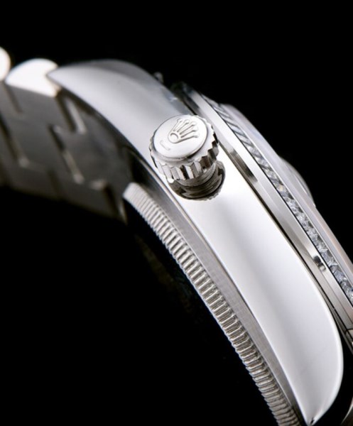 Rolex Men s Stainless Steel Watch With Diamond Blue - Image 5