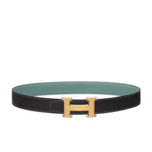 Hermes H Belt Buckle & Reversible Leather Strap 32mm Light Blue