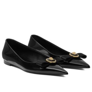 Versace Women's Gianni Ribbon Flats Black