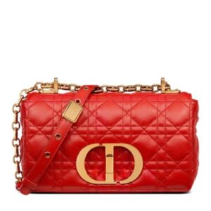 Christian Dior Small Dior Caro Bag Red