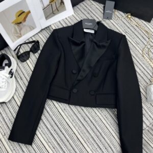 Saint Laurent Women's Short Blazer Jacket Black