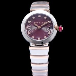Bvlgari Lvcea 18ct pink-gold,stainless steel and diamond watch Henna
