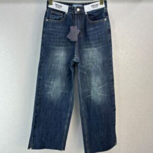 Prada Women's Straight Jeans Dark Blue