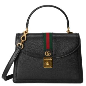 Gucci Ophidia Small Top Handle Bag With Web 652683 Black