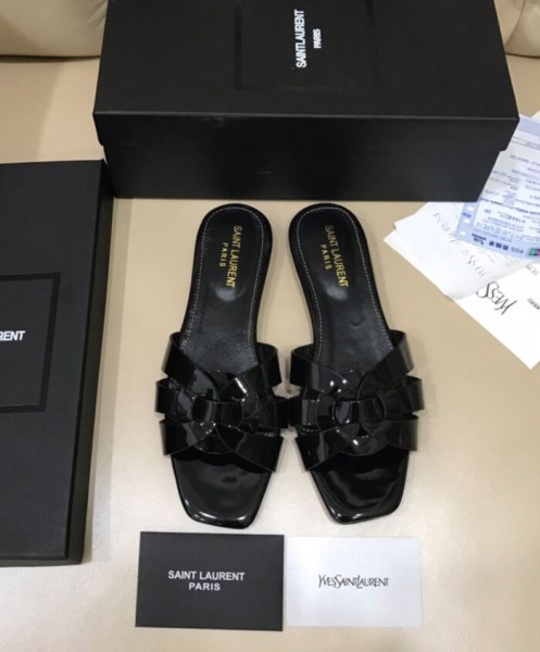 Saint Laurent Women's Tribute Mules In Patent Leather Black - Image 2