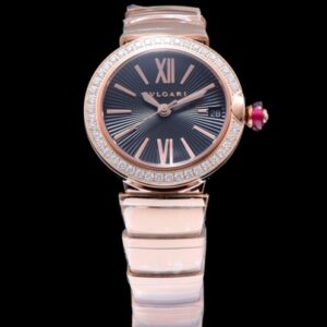Bvlgari Lvcea Rose Gold Case With Diamonds Automatic WatchB lack