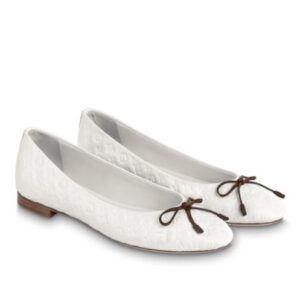 Louis Vuitton Women's Nina Flat Ballerina 1ABHB4 1ABHBZ 1ABHDS White