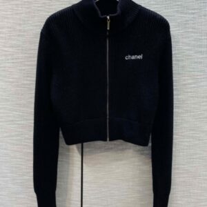 Chanel Women's Zipper Knitted Cardigan Black