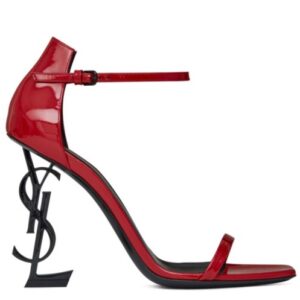 Saint Laurent Women's Opyum Sandals With Black Heel Red