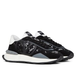 Valentino Unisex Lace And Mesh Lacerunner Sneaker Black
