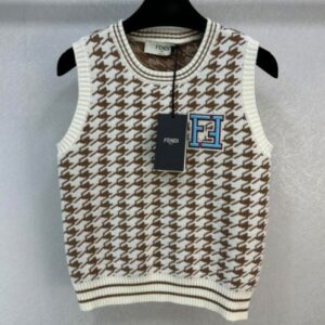 Fendi Women's Knitted Vest Coffee