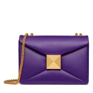 Valentino One Stud Nappa Bag With Chain Purple