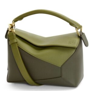 Loewe Small Puzzle Bag In Classic Calfskin Green