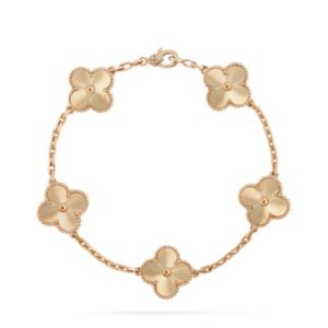 Van Cleef & Arpels Women's Vintage Alhambra Bracelet, 5 Motifs Golden