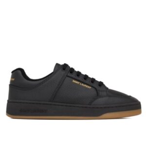 Saint Laurent Unisex Sl/61 Sneakers In Perforated Leather Black