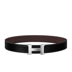 Hermes Constance Belt Buckle & Reversible Leather Strap 38mm Dark Gray