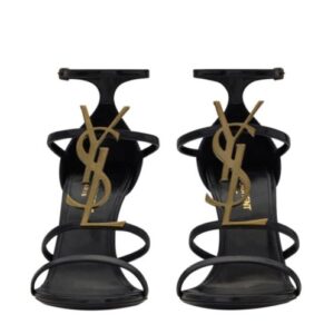 Saint Laurent Women's Cassandra Sandals In Smooth Leather Black