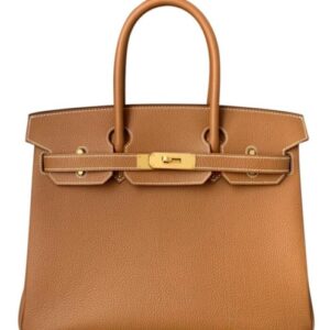 Hermes Birkin 35 Bag Togo Leather Light Coffee
