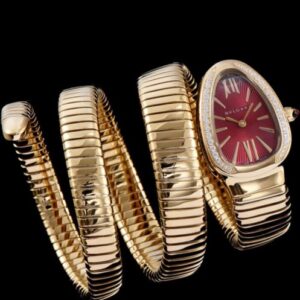 Bvlgari 35mm 18K Pink Gold Serpenti Tubogas Diamond Watch Henna