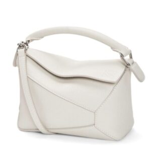 Loewe Mini Puzzle Bag In Soft Grained Calfskin Cream