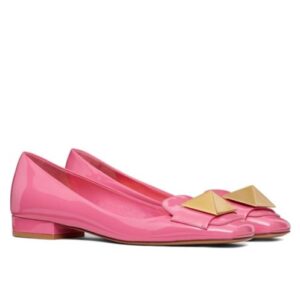 Valentino Garavani one Stud Patent Leather Ballet Flats Peachblow