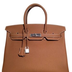 Hermes Birkin 35 Bag Togo Leather Light Coffee