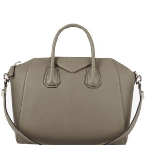 Givenchy Antigona Leather Large Duffel Light Gray