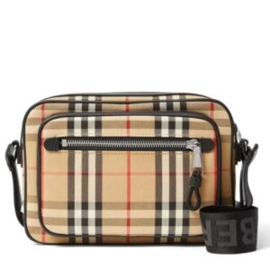 Burberry Vintage Check and Leather Crossbody Bag Apricot