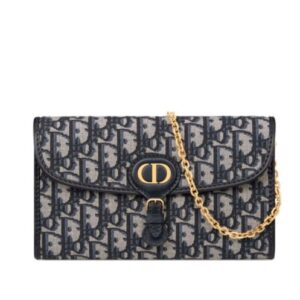 Christian Dior Bobby East-West Pouch With Chain Dark Blue