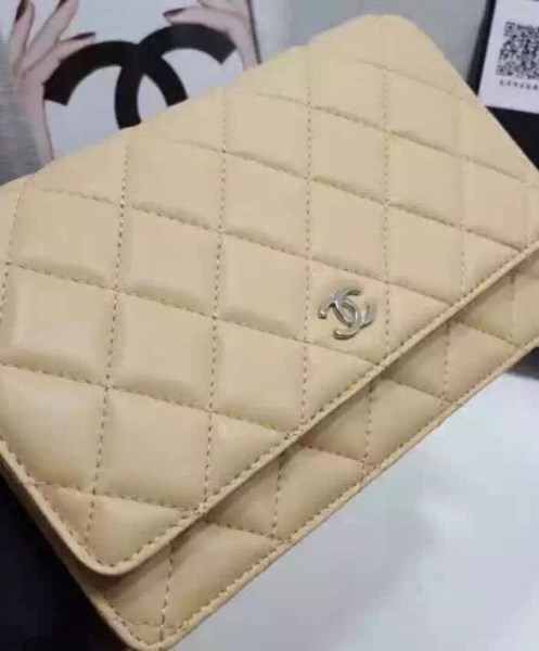 Chanel Classic Quilted WOC Wallet on Chain A33814 Apricot - Image 5