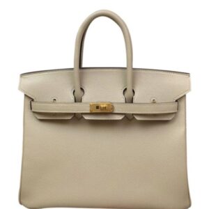 Hermes Birkin 25 Epsom Leather Paon Phw Light Gray