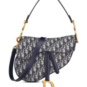 Christian Dior Saddle Bag With Strap Dark Blue