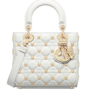 Christian Dior Small Lady Dior Bag Cream