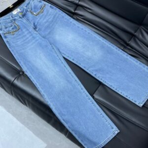 Chanel Women's Straight Jeans Blue