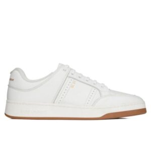Saint Laurent Unisex Sl/61 Low-Top Sneakers In Smooth And Grained Leather White
