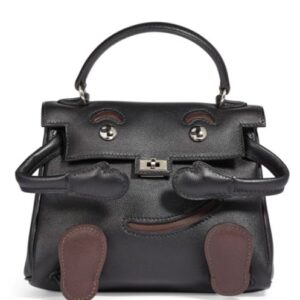 Hermes H Gulliver Leather Vintage Kelly Quelle Idole Doll Black