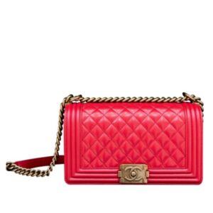 Chanel Lambskin Medium Boy Bag A67086 Red