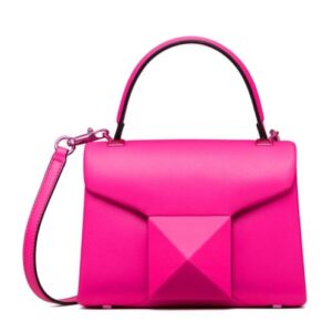 Valentino Mini One Stud Handbag In Nappa Peachblow