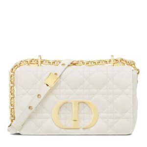 Christian Dior Small Dior Caro Bag White