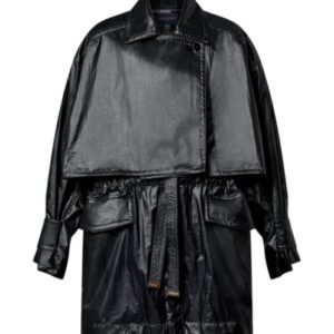 Louis Vuitton Women's Wind Flap Trench Coat Black