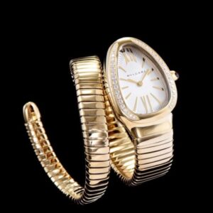 Bvlgari 18ct gold and diamond watch White