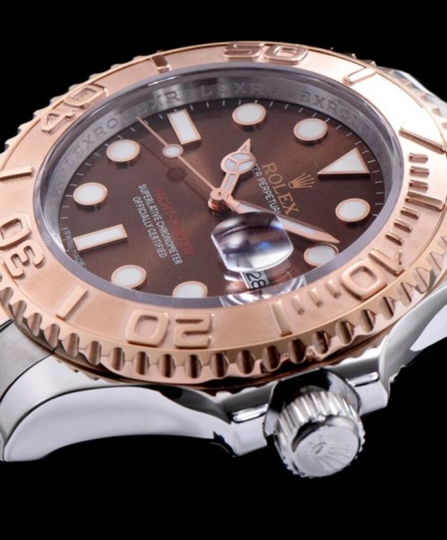 Rolex Yacht Master Watch Automatic Full Gold Light Coffee - Image 3