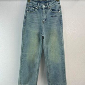Prada Women's Straight Jeans Dark Blue