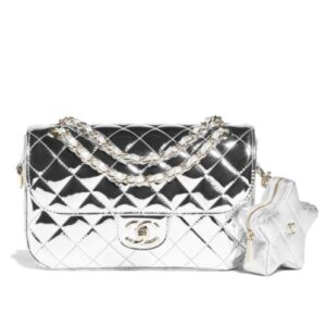Chanel Flap Bag & Star Coin Purse AS4648 Silver